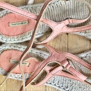 Max Studio Shoes - Max Studio Raffia Leather Flower Sandal, 9 Max Studio Shoes - Max Studio Raffia Leather Flower Sandal, 9